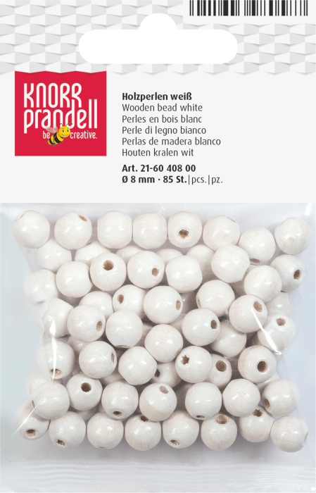 Set 85 Mărgele Lemn 8mm Albe Knorr Prandell [1]
