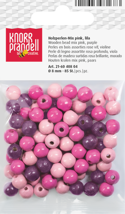 Set 85 Mărgele Lemn 8mm Mix Roz-Violet Knorr Prandell [1]