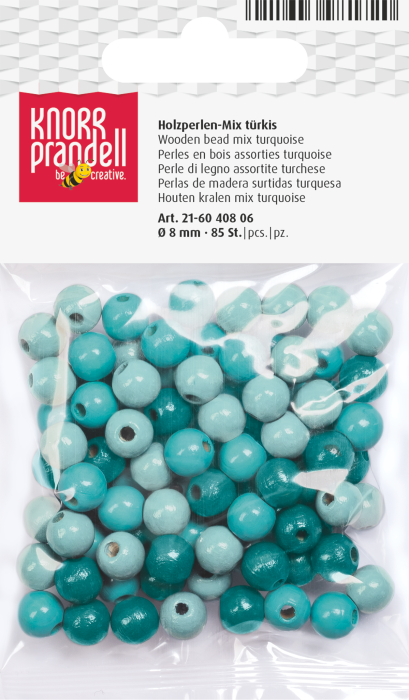 Set 85 Mărgele Lemn 8mm Mix Turcoaz Knorr Prandell [1]