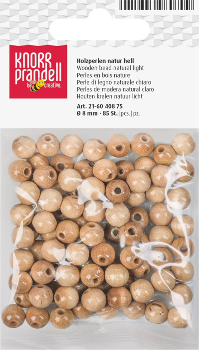 Set 85 Mărgele Lemn 8mm Natur Deschis Knorr Prandell [1]