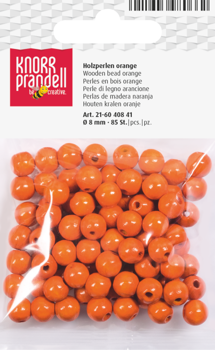 Set 85 Mărgele Lemn 8mm Portocalii Knorr Prandell [1]