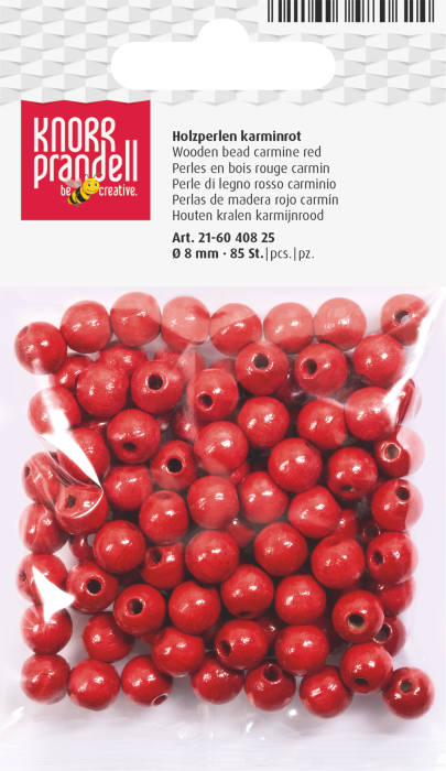 Set 85 Mărgele Lemn 8mm Roșu Carmin Knorr Prandell [1]