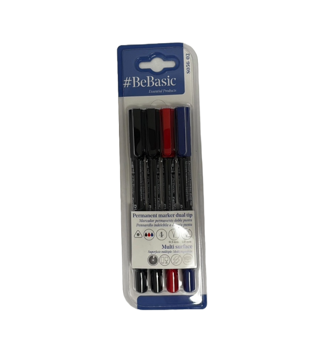 MARKER PERMANENT BeBasic PENTRU CD 2 CAPETE 0.5MM-1.0MM 3 CULORI S056-02 [1]