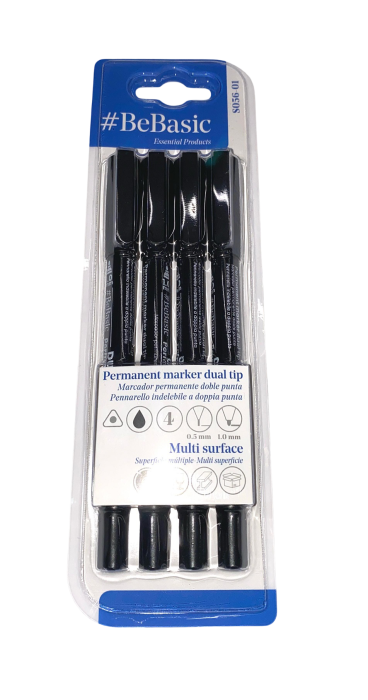MARKER PERMANENT BeBasic PENTRU CD 2 CAPETE 0.5MM-1.0MM NEGRU 4/set S056-01 [1]