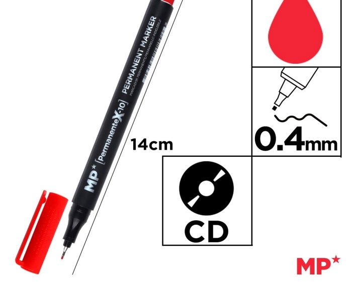 MARKER PERMANENT IPB CD/DVD 0.4MM ROSU PE412-S [1]