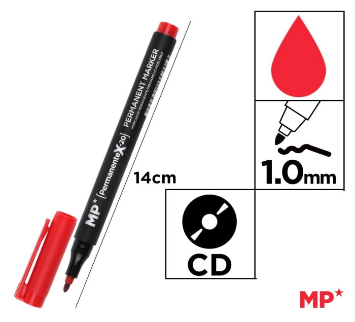 MARKER PERMANENT IPB CD/DVD 1.0MM ROSU PE416-S [1]