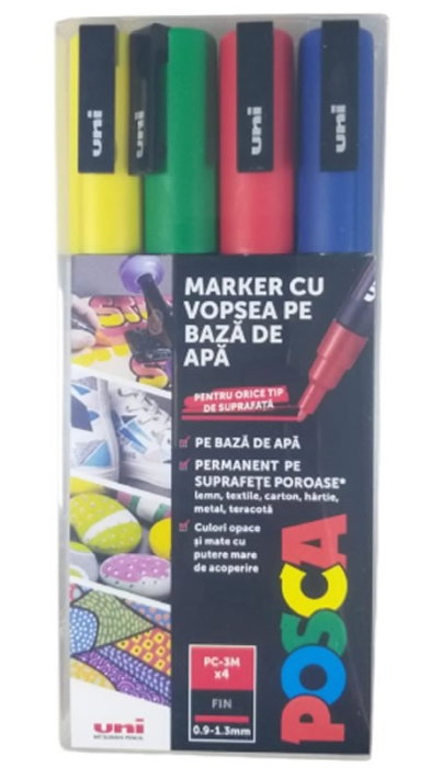 MARKER UNI POSCA PC -3M 0.9-1.3 MM 4/SET R,G,AL,N M1505 [1]