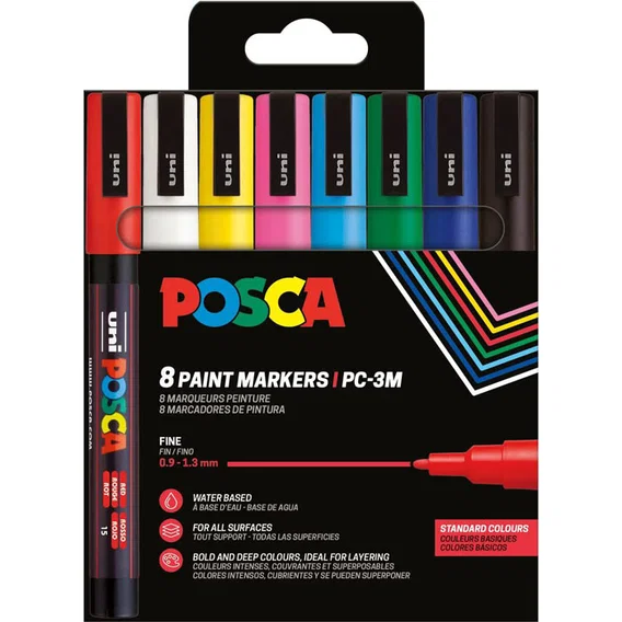 MARKER UNI POSCA PC-3M 0.9-1.3MM  8 CULORI/SET M1483 [1]
