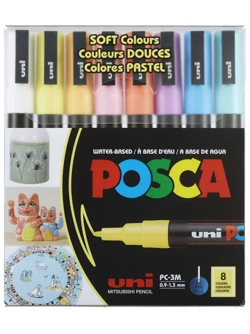 MARKER UNI POSCA PC-3M 0.9-1.3MM  8 CULORI/SET m1484 [1]