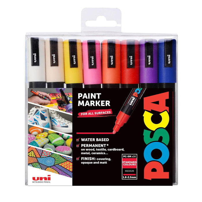 MARKER UNI POSCA PC-5M 1.8-2.5 MM 16 CULORI/SET M1485 [1]