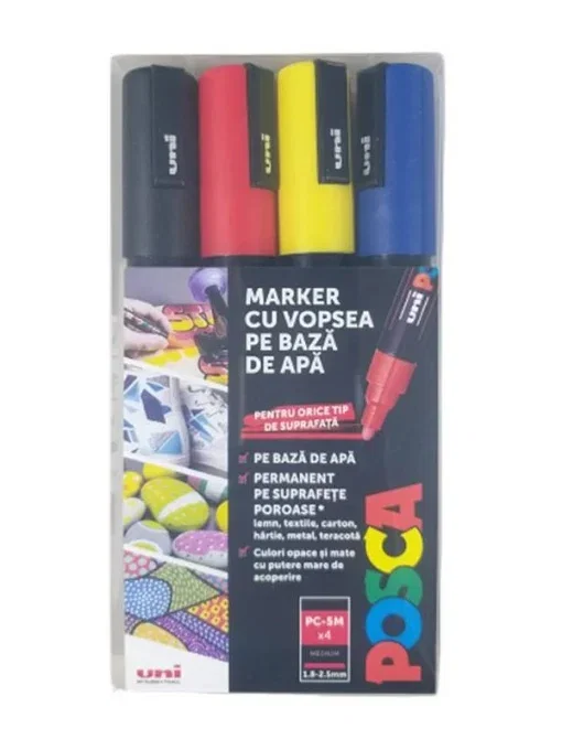 MARKER UNI POSCA PC-5M 1.8-2.5MM 4 CULORI/SET M1506 [1]