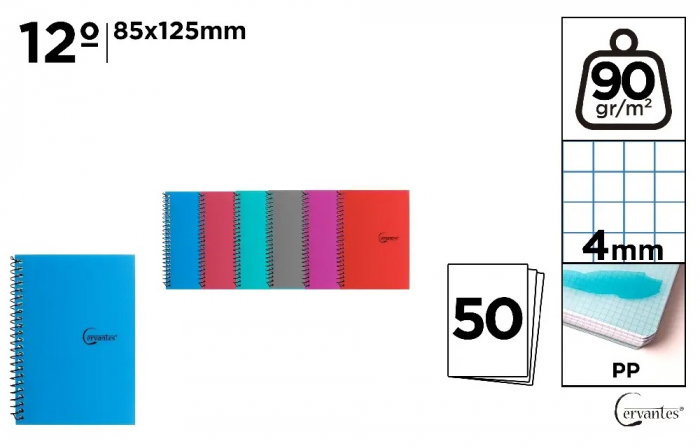 NOTES IPB PP 85*125MM SPIRA 50F PATRATELE TRANSLUCID CULORI ASORTATE PB191 [1]