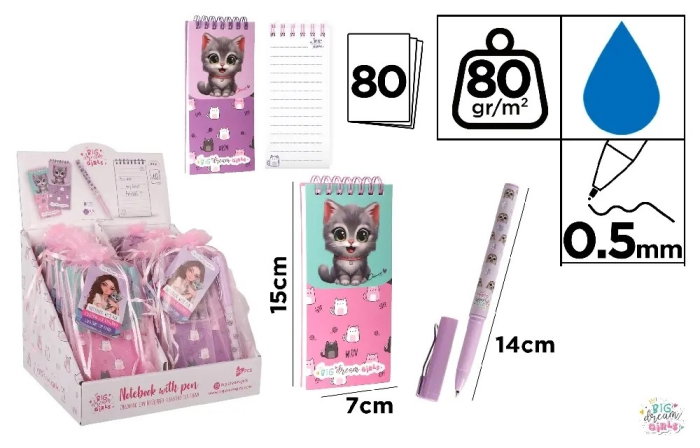 NOTES + PIX BIG DREAM GIRLS 150*70MM 80GR/M2 SPIRA BD57001 [1]