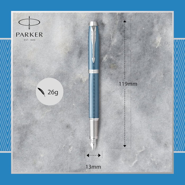 PARKER STILOU IM PREMIUM ALBASTRU-ARGINTIU PENITA F 160424 [4]