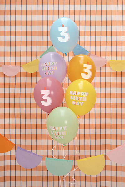 BALOANE Balloons 30 cm, Happy Birthday 3, mix, 6/SET SB14P-353-000-6 [1]