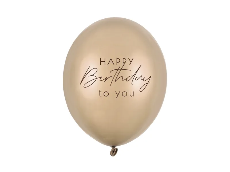 BALOANE Balloons 30 cm, Happy Birthday, metallic cold gold, 6/SET SB14M-341-019Z-6 [2]