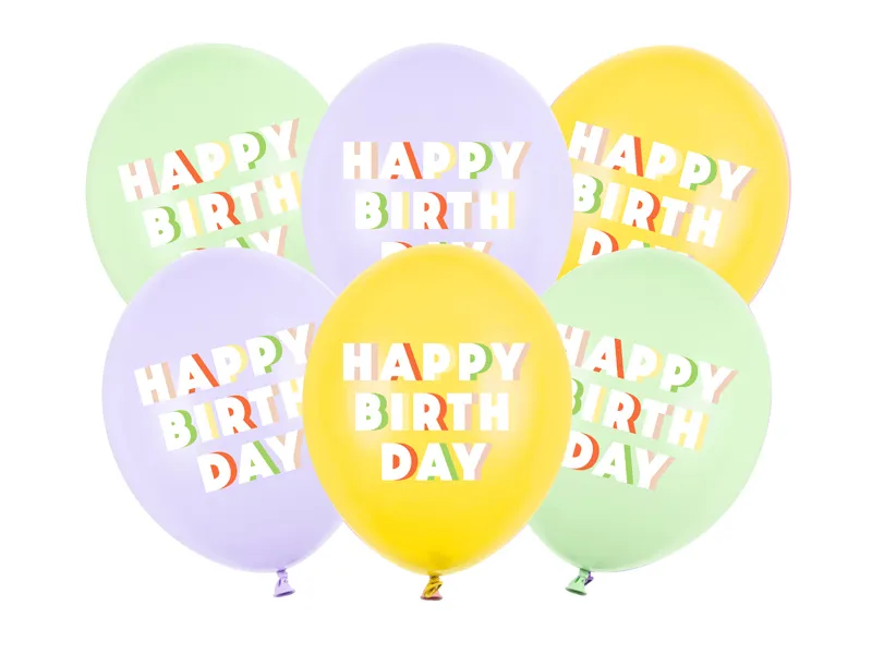 BALOANE Balloons 30 cm, Happy Birthday, mix, 6/SET SB14P-350-000-6 [1]