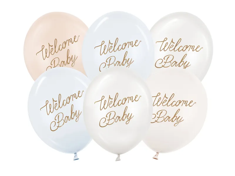 BALOANE Balloons 30 cm, Welcome Baby, blue mix, 6/SET SB14P-342-001-6 [1]