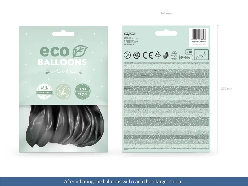 BALOANE Eco Balloons 30cm, metallic, black 10/set ECO30M-010-10 [2]