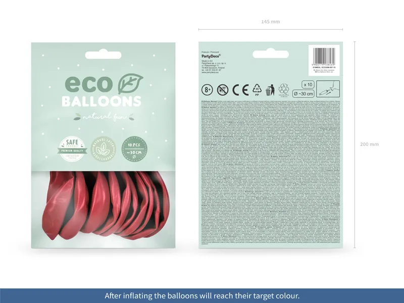 BALOANE Eco Balloons 30cm, metallic, red 10/set ECO30M-007-10 [2]