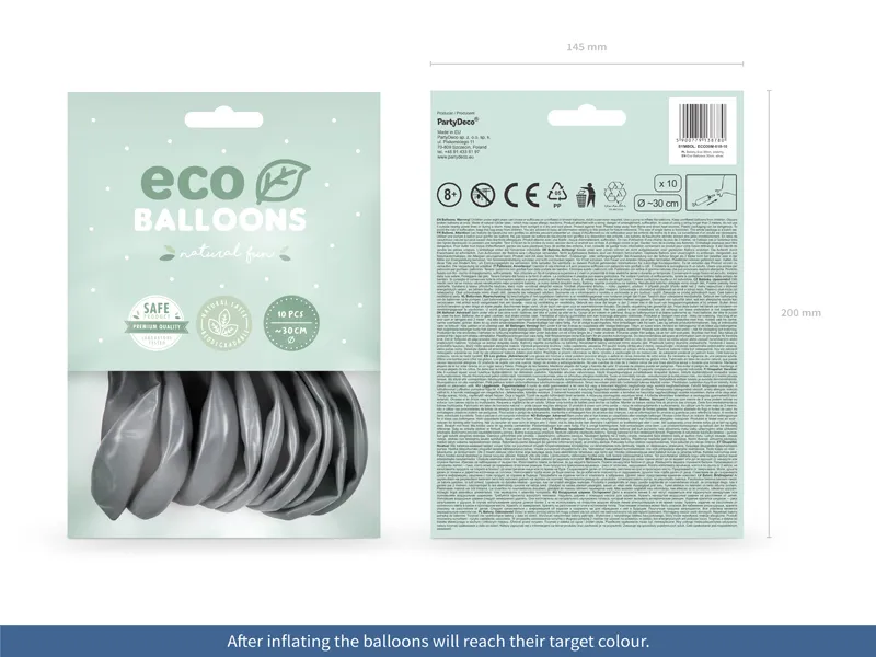 BALOANE Eco Balloons 30cm, metallic, silver 10/set ECO30M-018-10 [2]