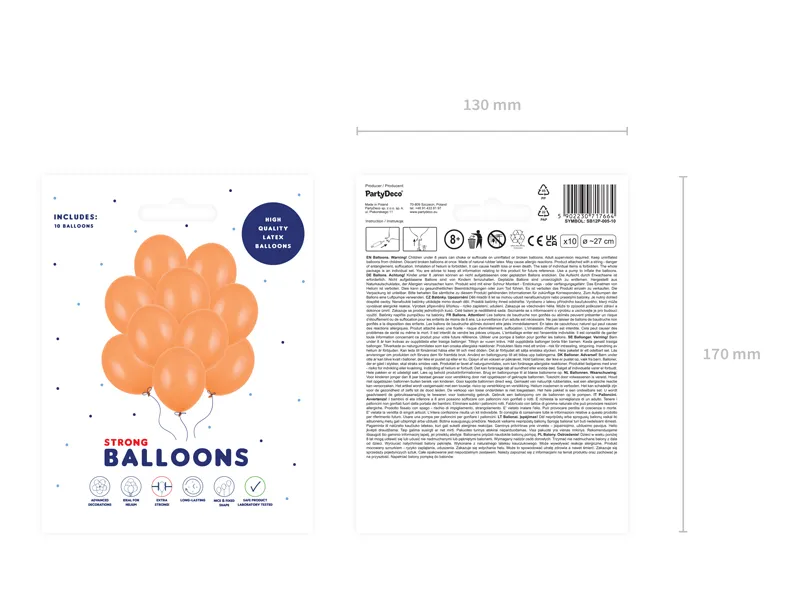 BALOANE Strong Balloons 27cm, Pastel Mandarin Orange 10/set SB12P-005-10 [2]