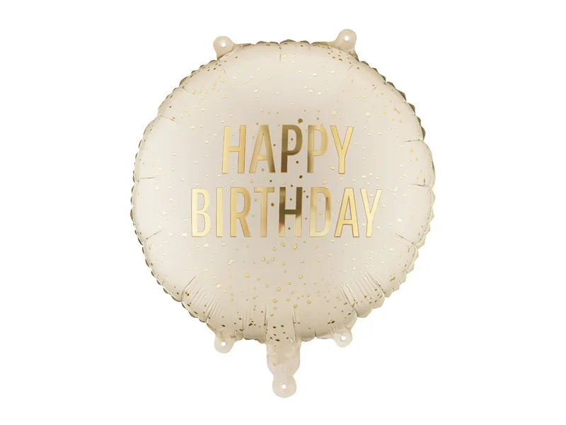 BALON FOLIE ALUMINIU Round Happy Birthday, 35x35cm, cream FB353-079 [1]