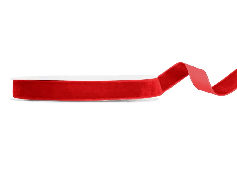 BANDA VELUR, Velur ribbon, red, 15mm/10m TW15-007 [1]