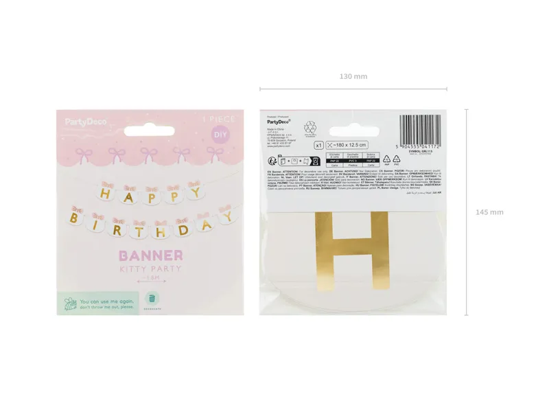 BANNER Happy Birthday Cats, 2.8cm, mix GRL113 [3]