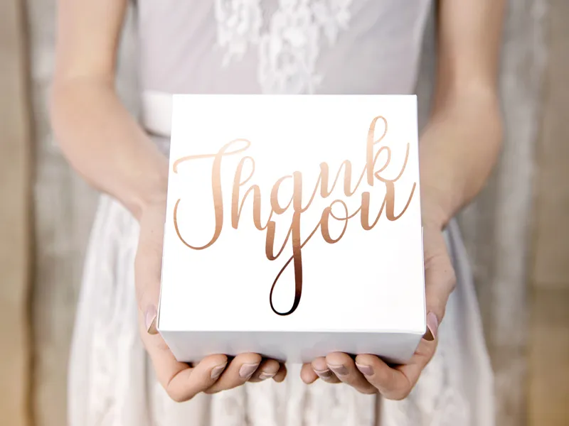 PD CUTIE, Cake boxes Thank you, rose gold, 14x8.5x14cm 10/SET PUDCS4-008-019R [2]