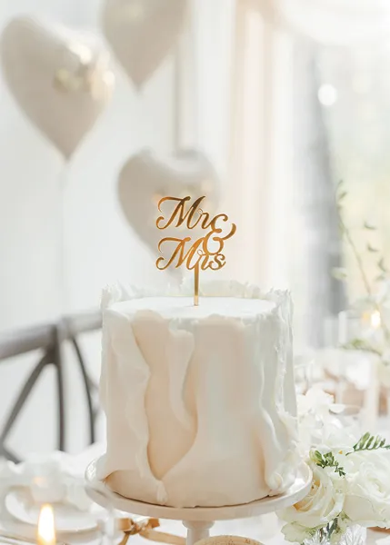 DECORATIUNI PENTRU TORT MR&MRS, Acylic Cake, gold, 16,5cm KPT81-019 [1]