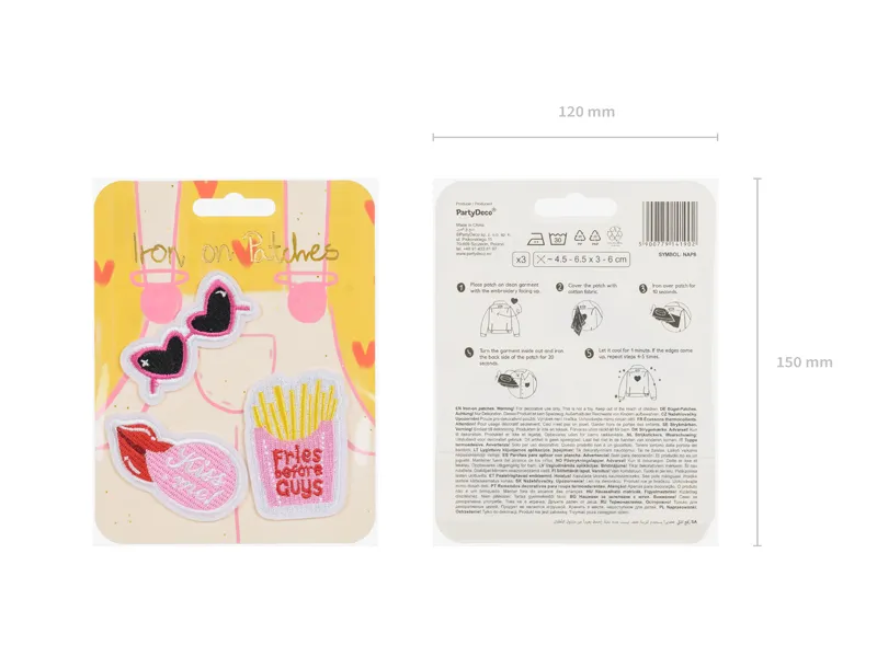 STICKERE TERMOADEZIVE Kiss me, mix, 4.5-6.5x3-6cm 3/set NAP8 [7]