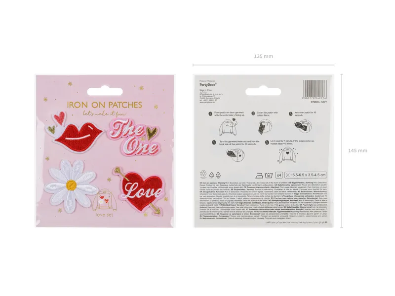 STICKERE TERMOADEZIVE Love, mix, 5.5-6.5x3.5-4.5CM 4/set NAP7 [5]