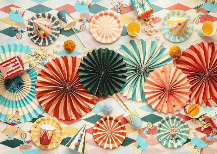 PD FARFURII CARTON Circus Stripes Plates, 18x18cm, mix 6/set TPP96 [3]