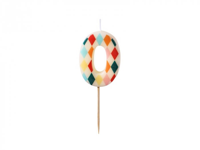 PD LUMANARI TORT Birthday candle, Number 0, Rhombus, 5.5cm, mix SCU15-0 [1]
