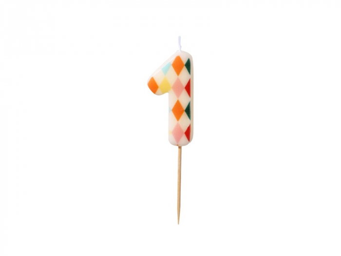 PD LUMANARI TORT Birthday candle, Number 1, Rhombus, 5.5cm, mix SCU15-1 [1]