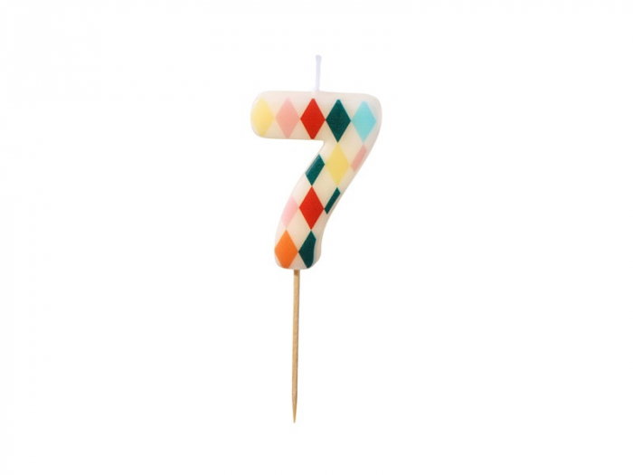 PD LUMANARI TORT Birthday candle, Number 7, Rhombus, 5.5cm, mix SCU15-7 [1]