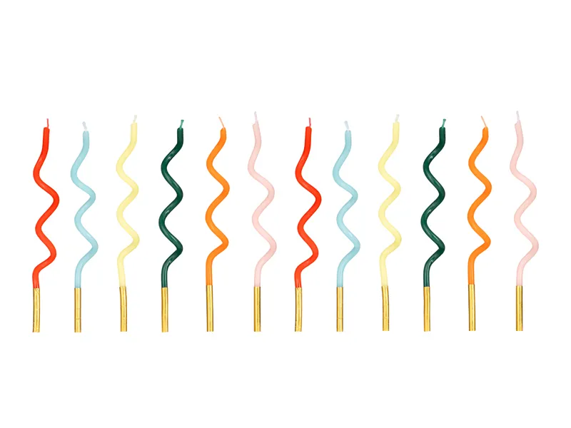Lumânări Tort Curl Rainbow 14cm 12 buc/set [1]