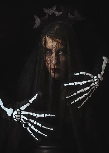 MANUSI HALLOWEEN, GLOW IN THE DARK , NEGRE, S-M STD7 [2]