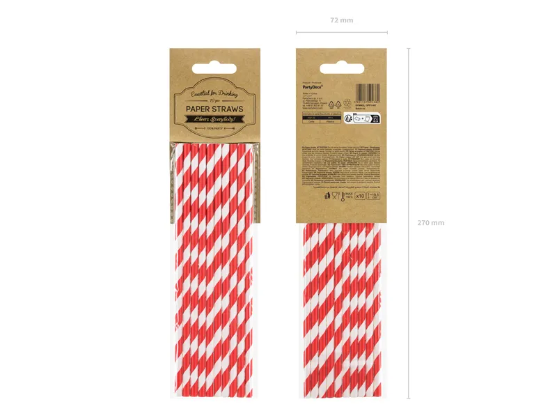 PAIE DIN HARTIE PENTRU BAUTURI Rosu, 19.5cm 10/set SPP1-007 [1]
