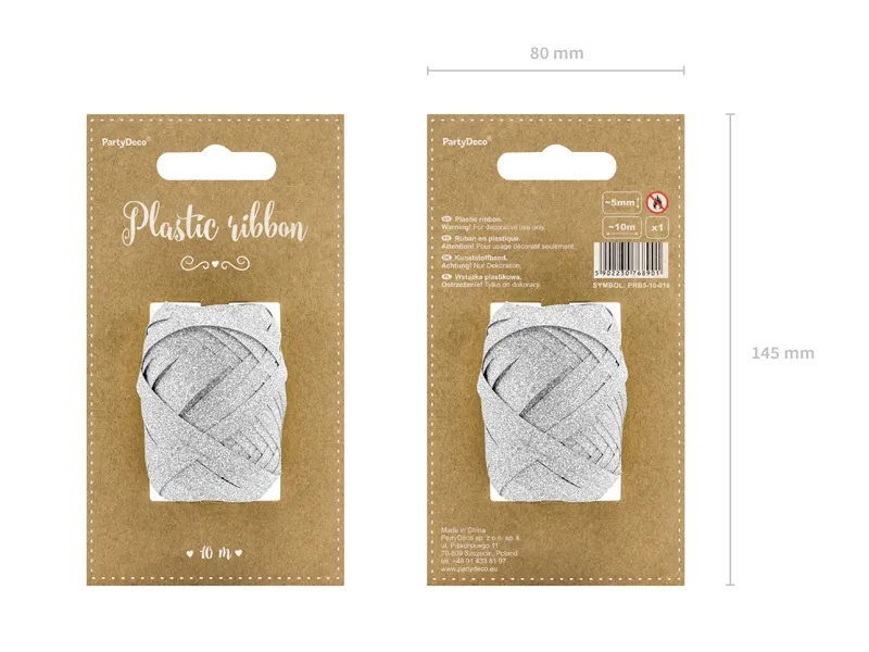 PANGLICA PLASTIC, ribbon, silver, 5mm/10m PRB5-10-018 [2]
