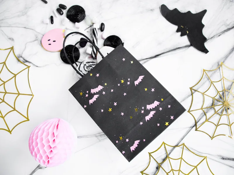 SACOSA CADOU HALLOWEEN NEAGRA CU LILIECI 14 X 18 X 8CM TNP6 [3]