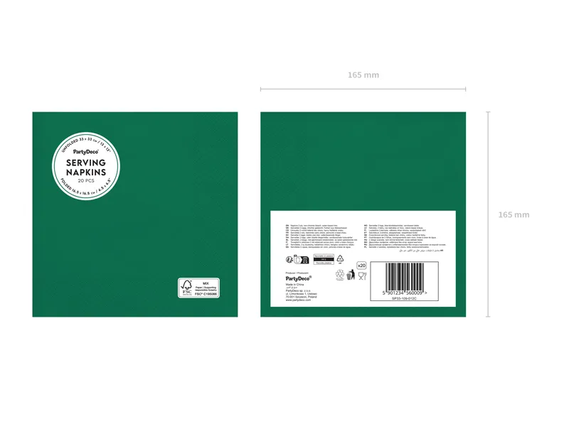 SERVETELE HARTIE 33*33CM VERDE INCHIS 20/SET SP33-109-012C [3]