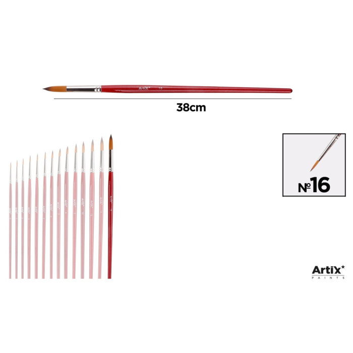 Pensulă Profesională IPB Vârf Sintetic Rotund Nr.16 PP347-14 la Bucată - Artix Paints [1]