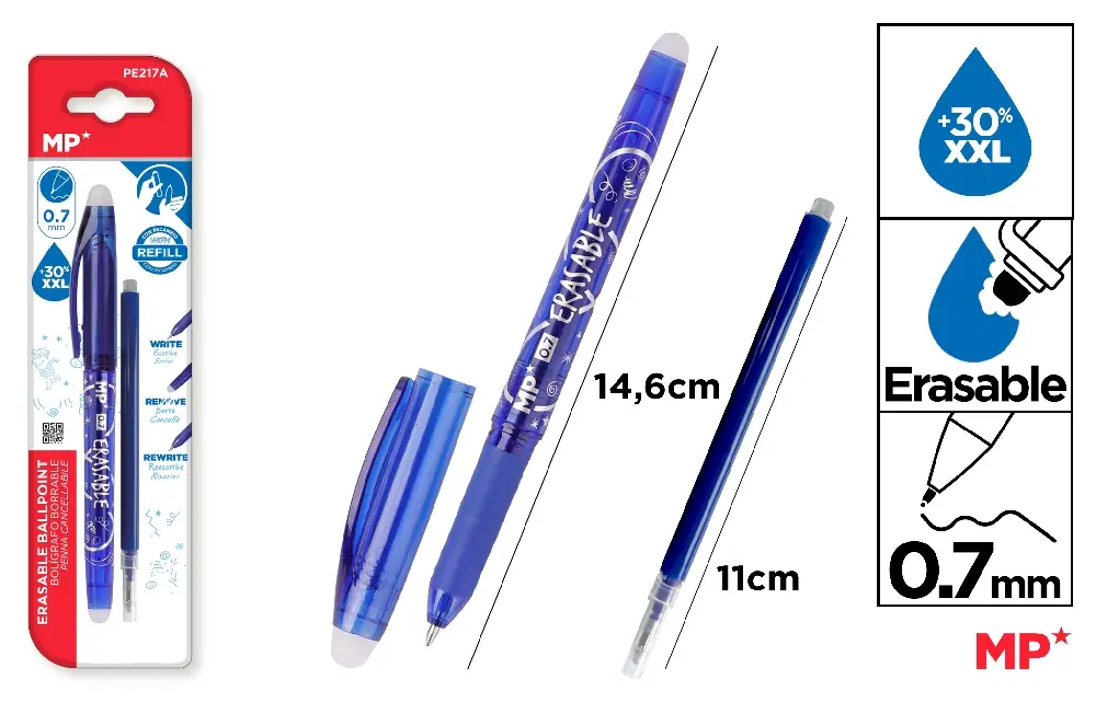 PIX CU RADIERA IPB 0.7MM + 1 REZERVA ALBASTRU PE217A [1]