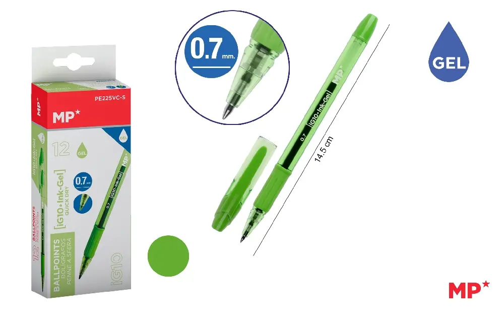 PIX GEL IPB 0.7MM VERDE DESCHIS PE225VC-S [1]
