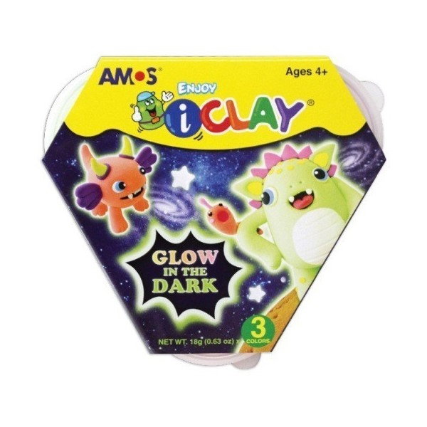 Set Plastilina Amos 3 Culori Fosforescente 18g P1812 [1]