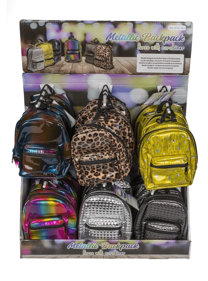 Portmoneu Mini Rucsac 11.5x14cm Culori Metalice [10]