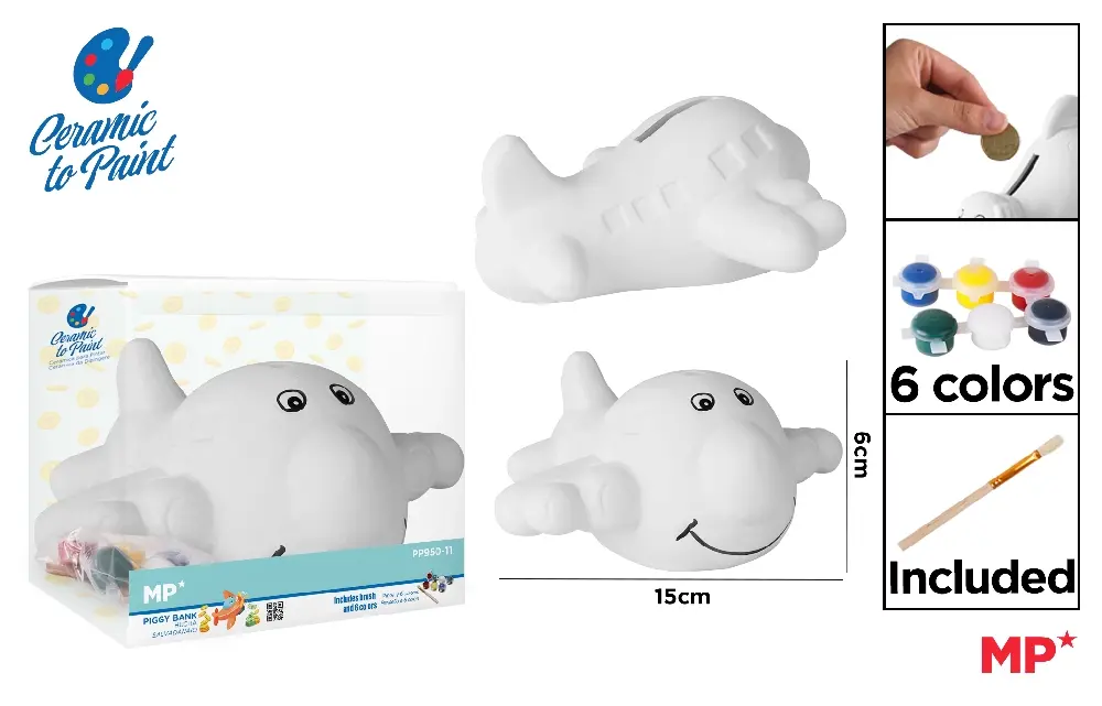 PUSCULITA CERAMICA IPB PENTRU PICTAT, 6 CULORI + PENSULA PP950-11 [1]