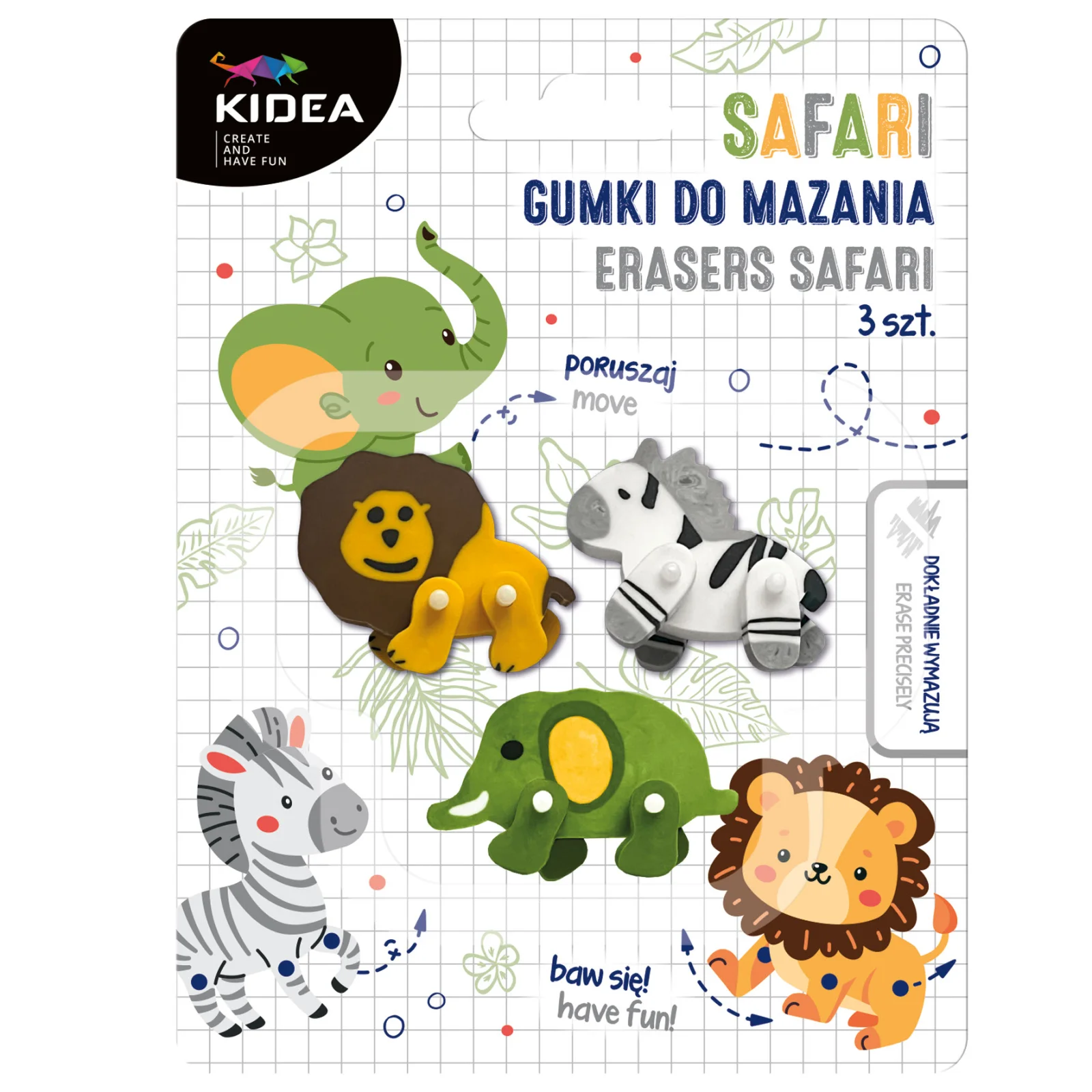 Radieră Kidea Safari 3/Set GMSA3KA [1]